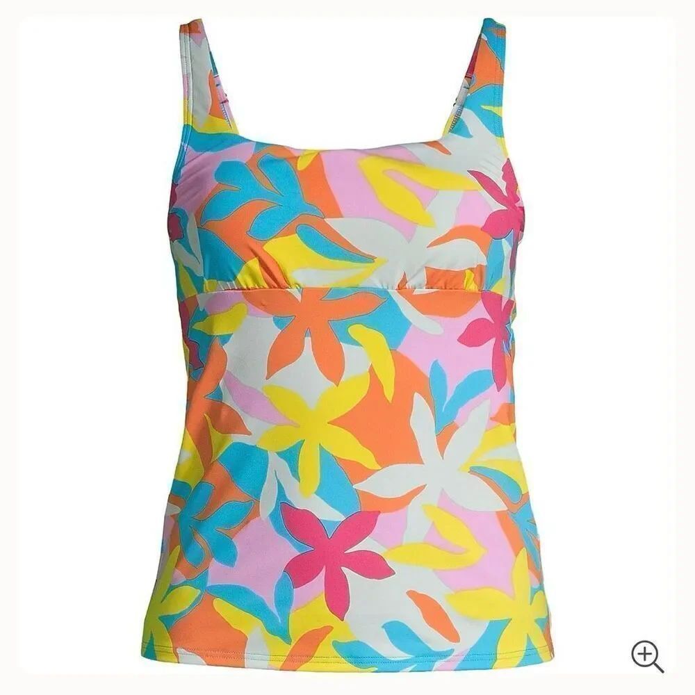 Lands End Women's size 6 Square Neck Underwire Tankini Swimsuit Top